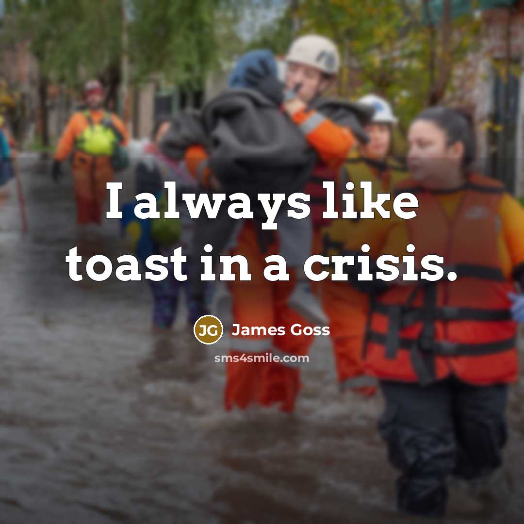 “I always like toast in a crisis.…” quote by James Goss