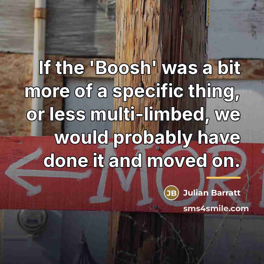 “If the 'Boosh' was a bit more of a specific…” quote by Julian Barratt