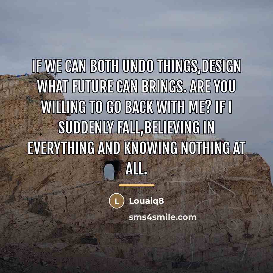 “If we can both undo things,design what future can brings.…” quote by Louaiq8