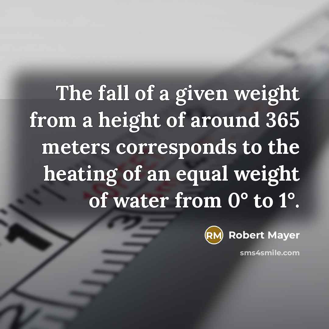 “The fall of a given weight from a height of…” quote by Robert Mayer