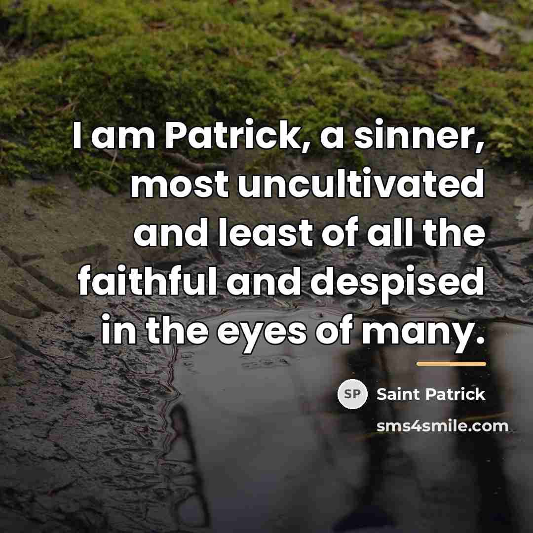 “I am Patrick, a sinner, most uncultivated and least of…” quote by Saint Patrick
