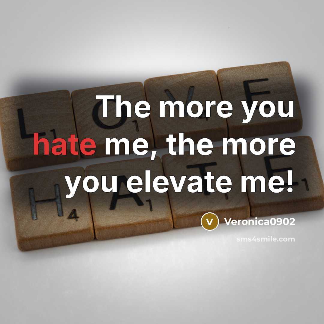 “The more you hate me, the more you elevate me!” quote by Veronica0902