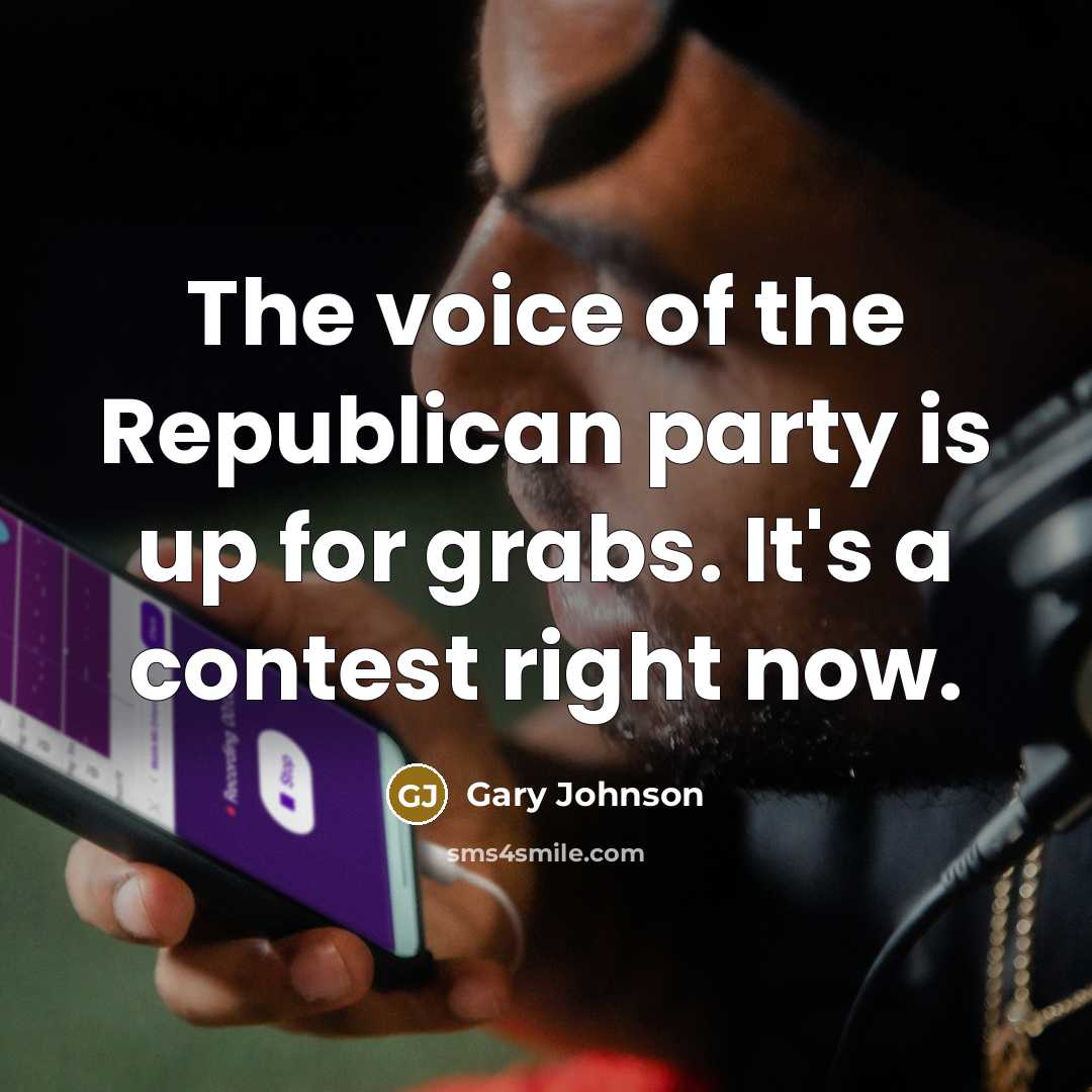 “The voice of the Republican party is up for grabs.…” quote by Gary Johnson