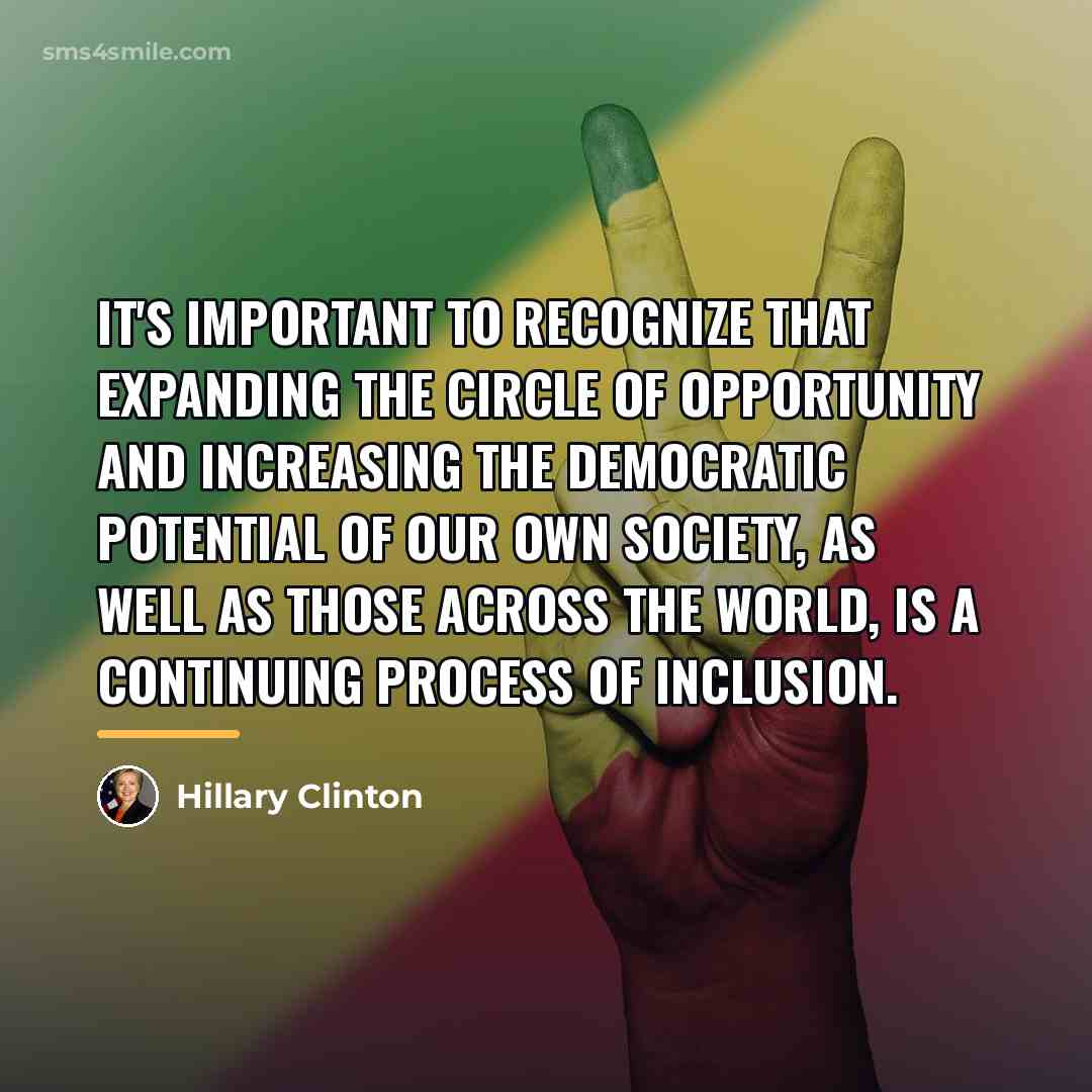 “It's important to recognize that expanding the circle of opportunity…” quote by Hillary Clinton