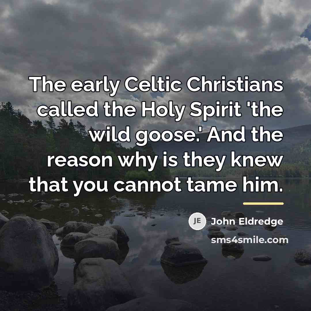 “The early Celtic Christians called the Holy Spirit 'the wild…” quote by John Eldredge