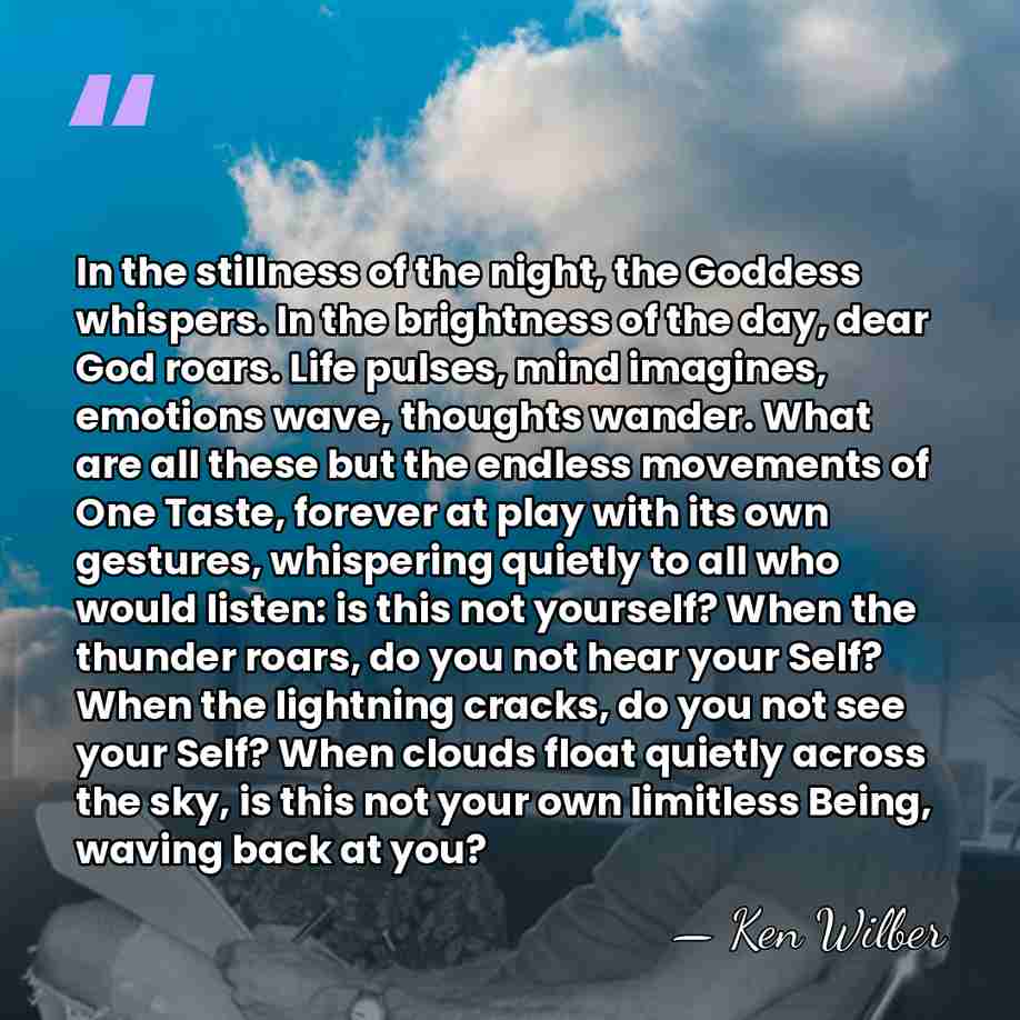 In the stillness of the night, the Goddess whispers. In the brightness&hellip; - Ken Wilber