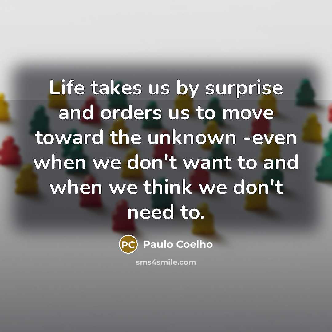 “Life takes us by surprise and orders us to move…” quote by Paulo Coelho