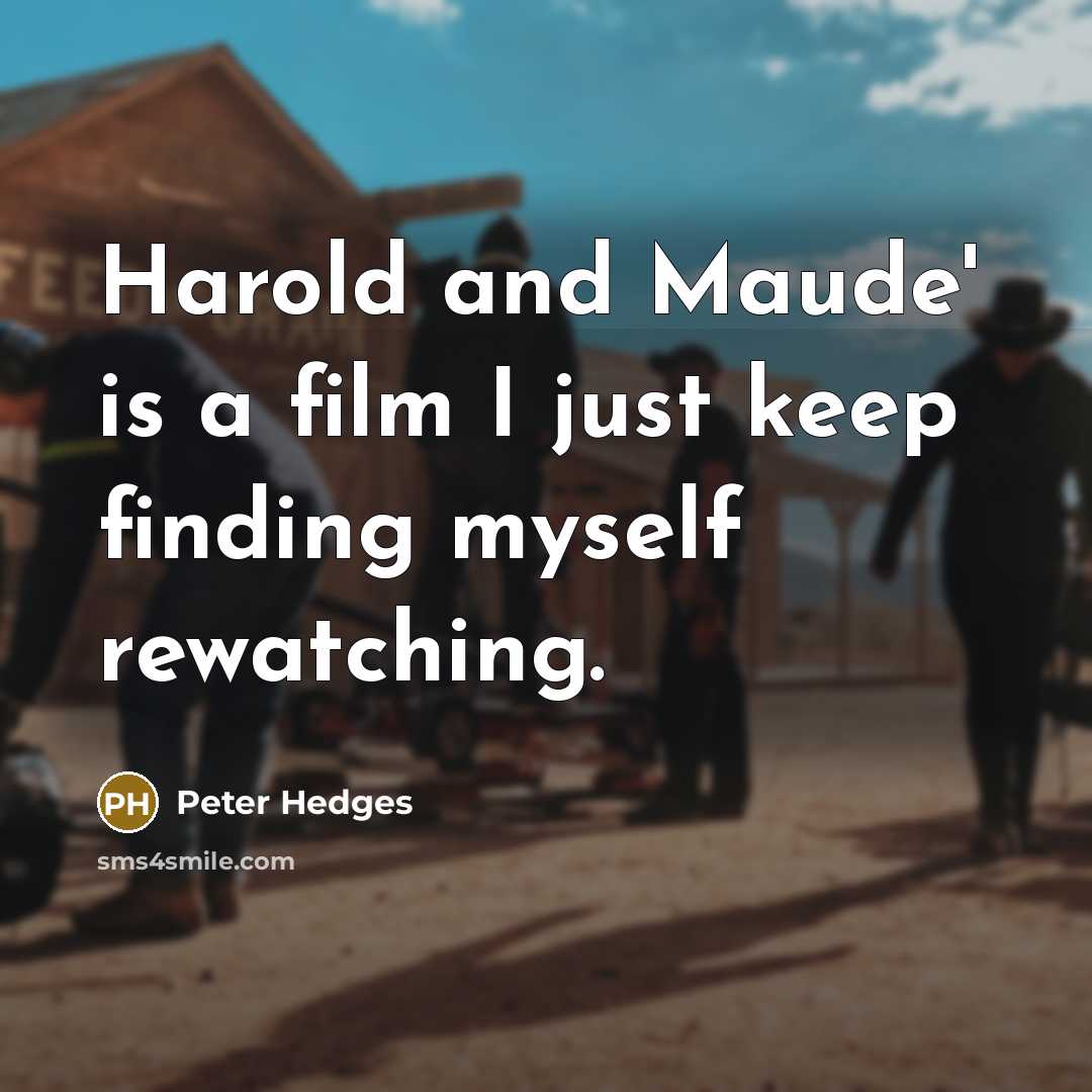 “Harold and Maude' is a film I just keep finding…” quote by Peter Hedges