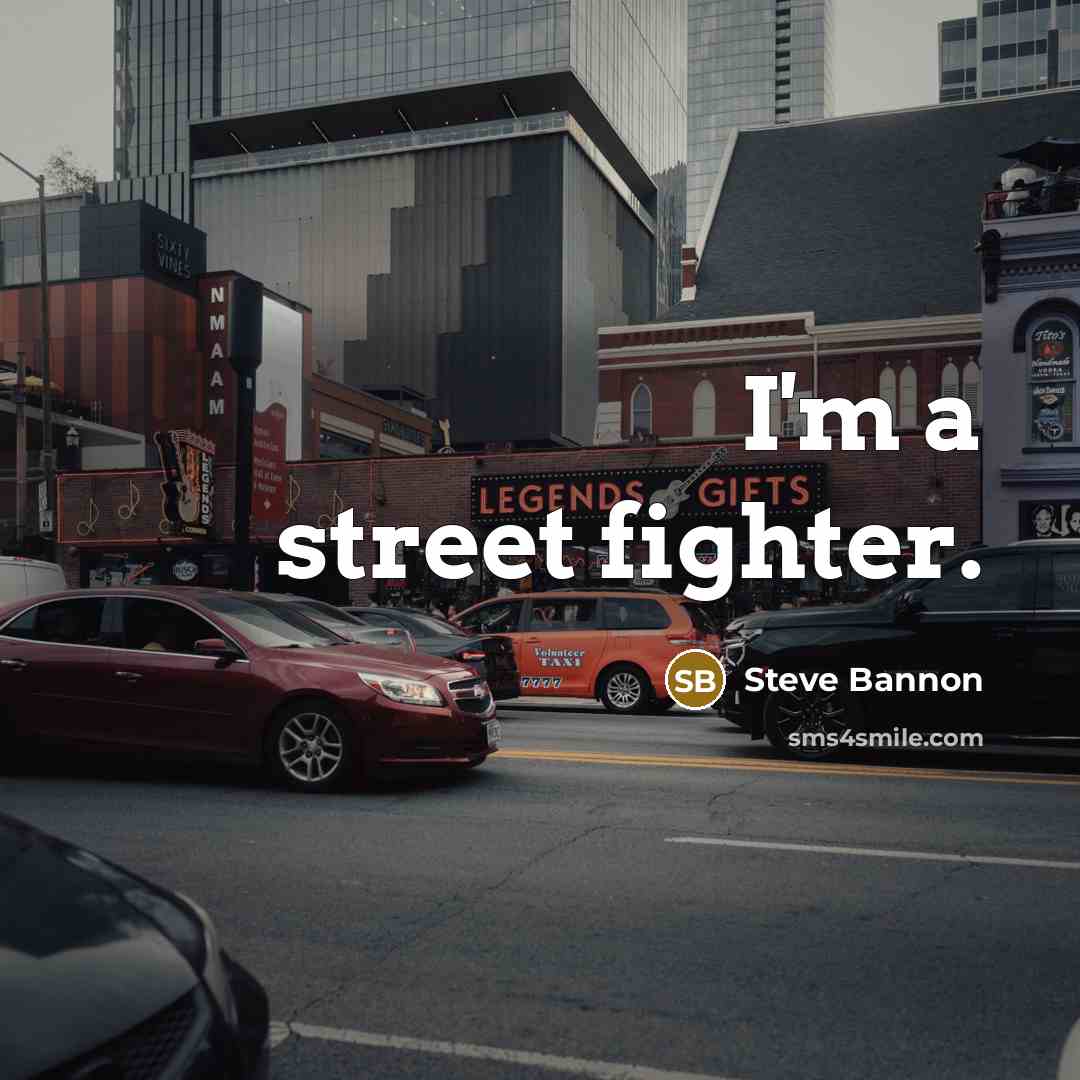 “I'm a street fighter.…” quote by Steve Bannon