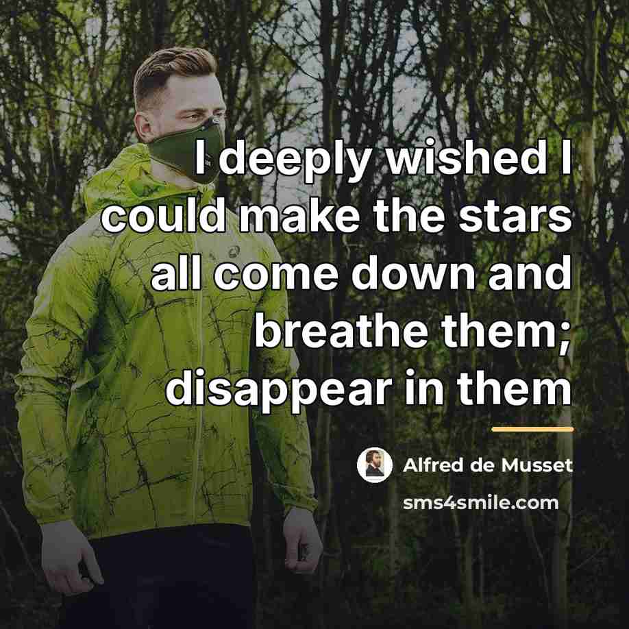 “I deeply wished I could make the stars all come…” quote by Alfred de Musset