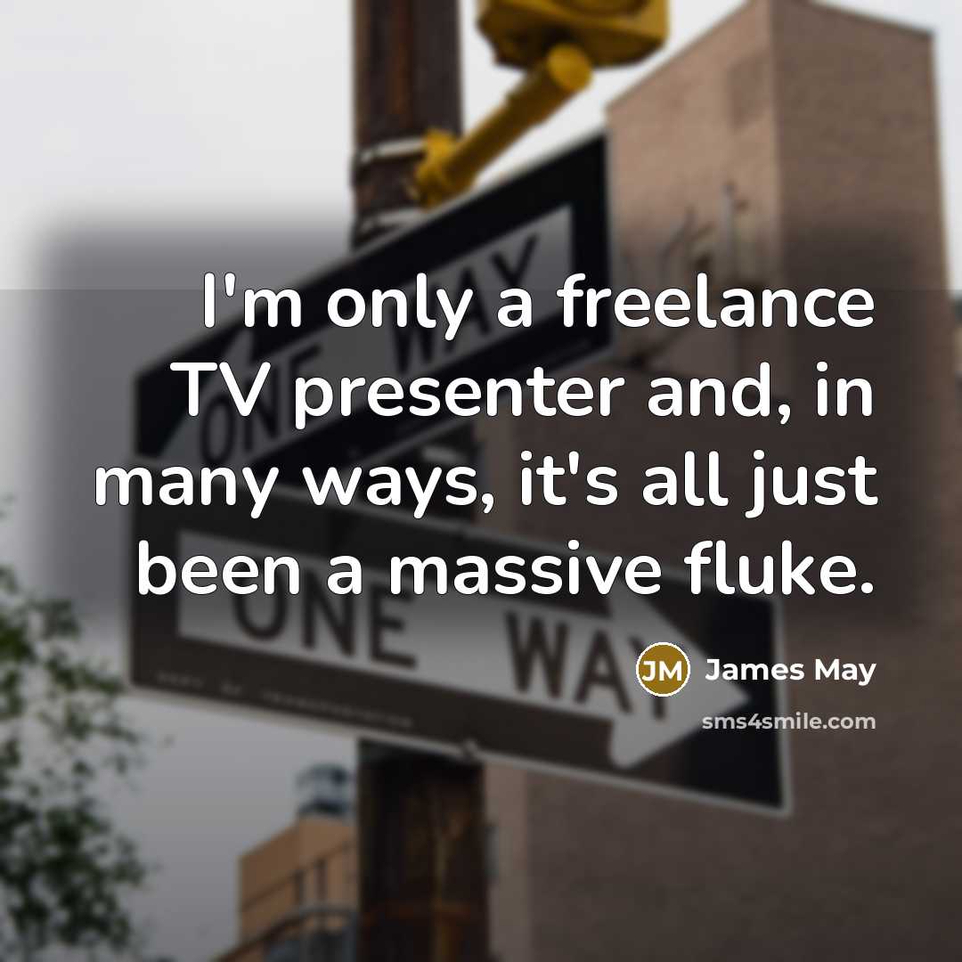 “I'm only a freelance TV presenter and, in many ways,…” quote by James May
