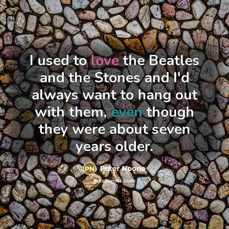 “I used to love the Beatles and the Stones and…” quote by Peter Noone
