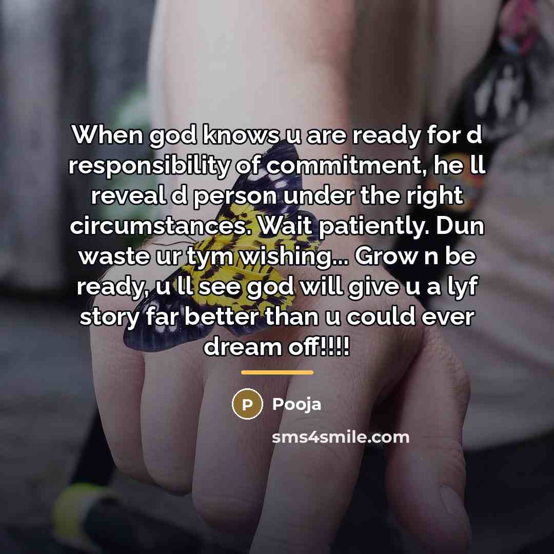 “When god knows u are ready for d responsibility of…” quote by Pooja