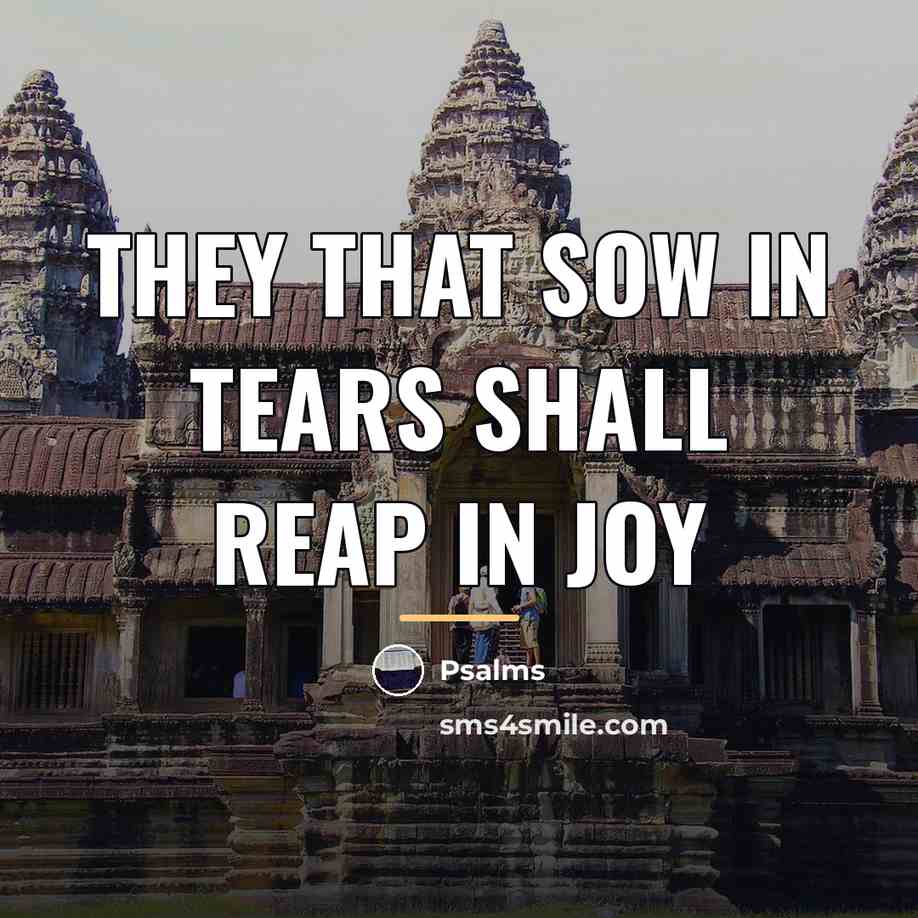 “They that sow in tears shall reap in joy…” quote by Psalms