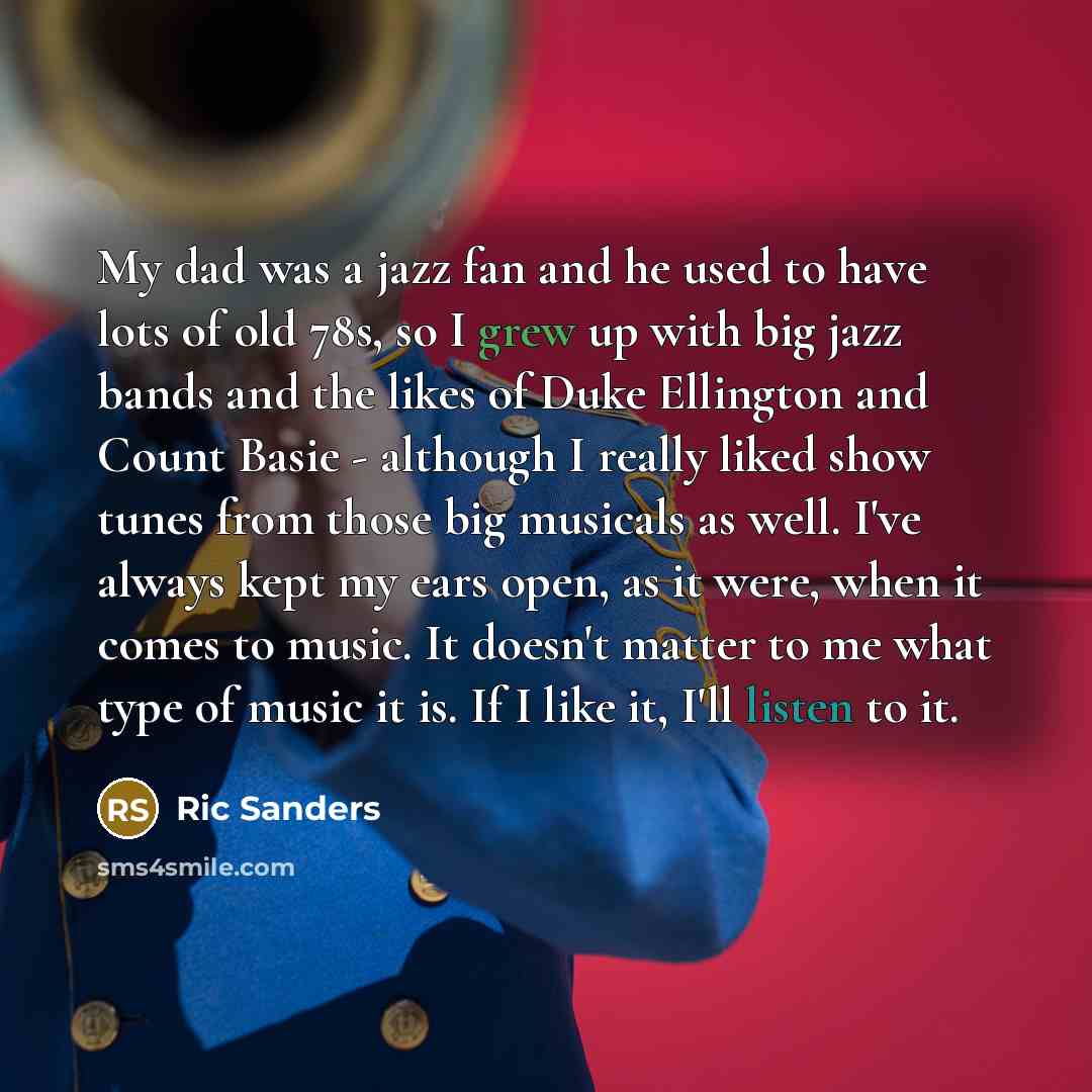 “My dad was a jazz fan and he used to…” quote by Ric Sanders