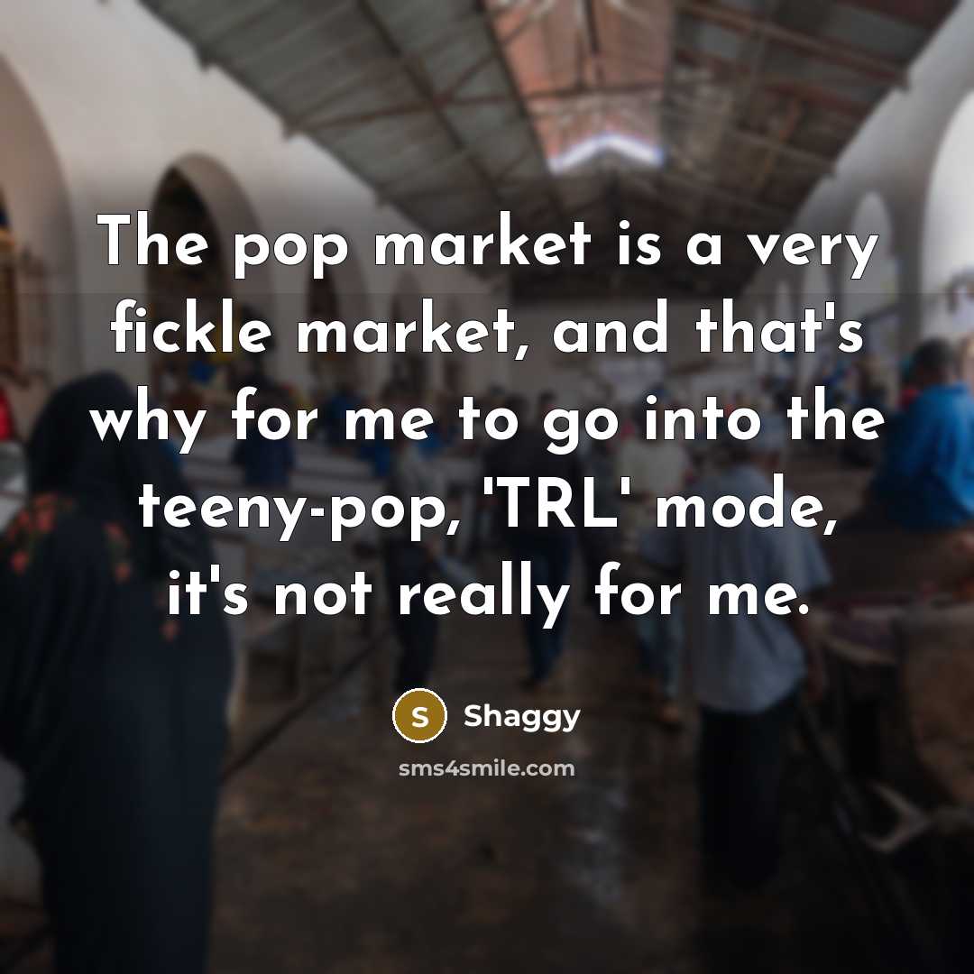 “The pop market is a very fickle market, and that's…” quote by Shaggy
