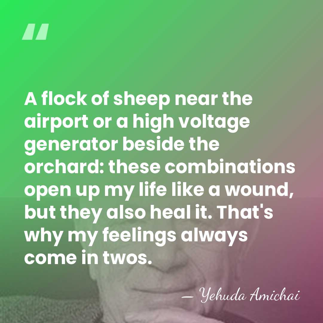 A flock of sheep near the airport or a high voltage generator&hellip; - Yehuda Amichai