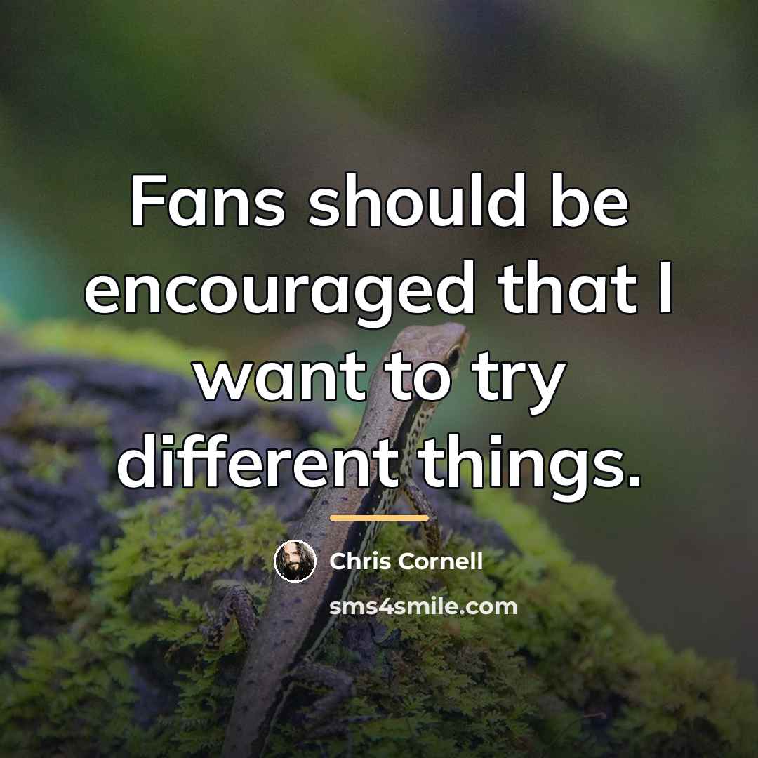 “Fans should be encouraged that I want to try different…” quote by Chris Cornell