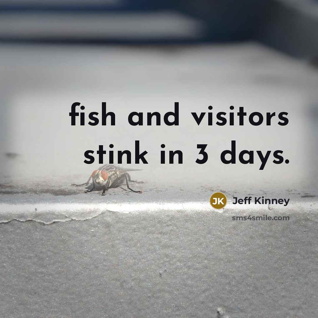 “fish and visitors stink in 3 days.…” quote by Jeff Kinney
