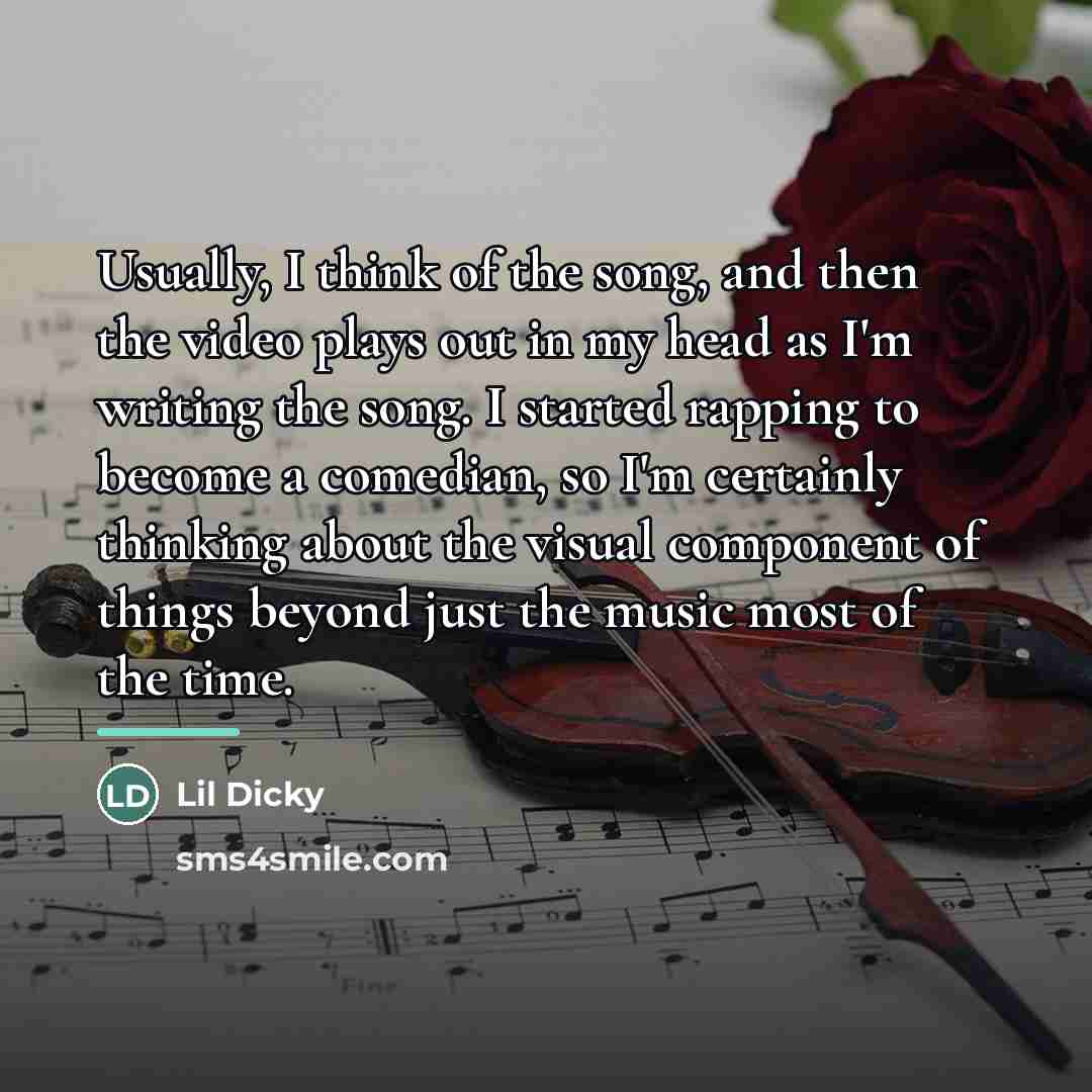 “Usually, I think of the song, and then the video…” quote by Lil Dicky