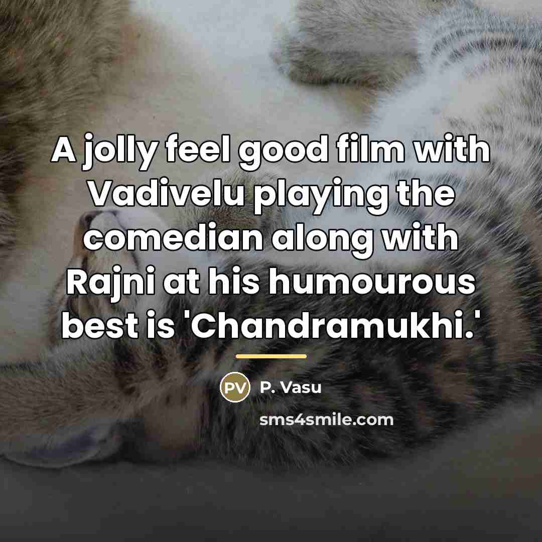 “A jolly feel good film with Vadivelu playing the comedian…” quote by P. Vasu