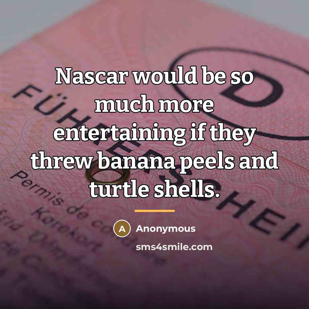 “Nascar would be so much more entertaining if they threw…” quote by Anonymous