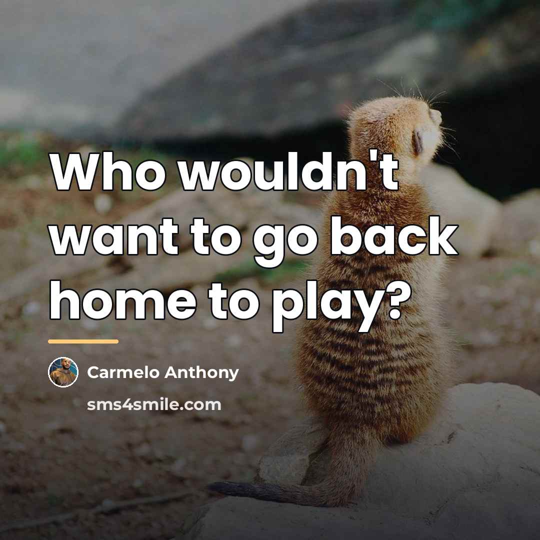 “Who wouldn't want to go back home to play?…” quote by Carmelo Anthony