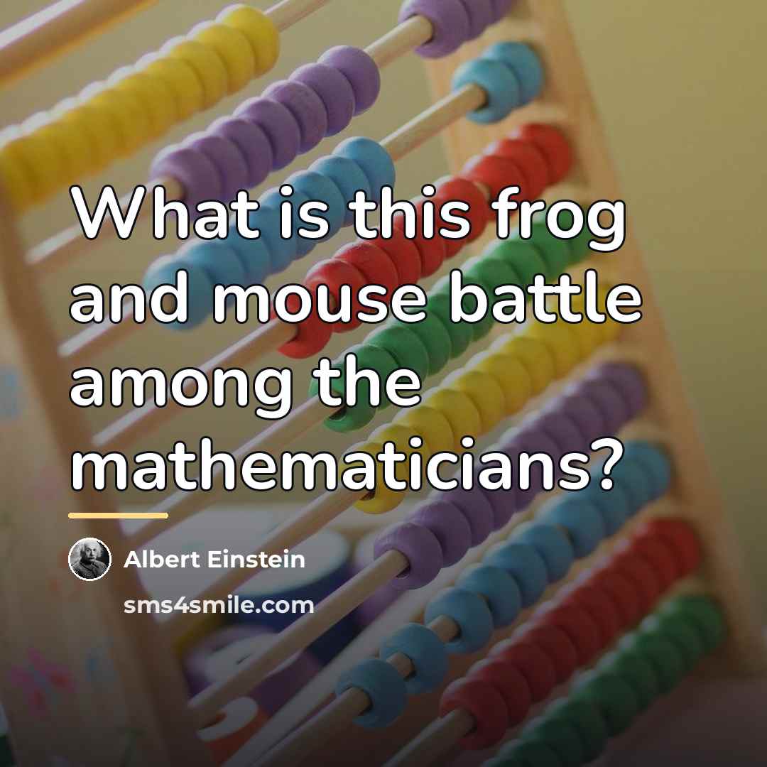 “What is this frog and mouse battle among the mathematicians?…” quote by Albert Einstein