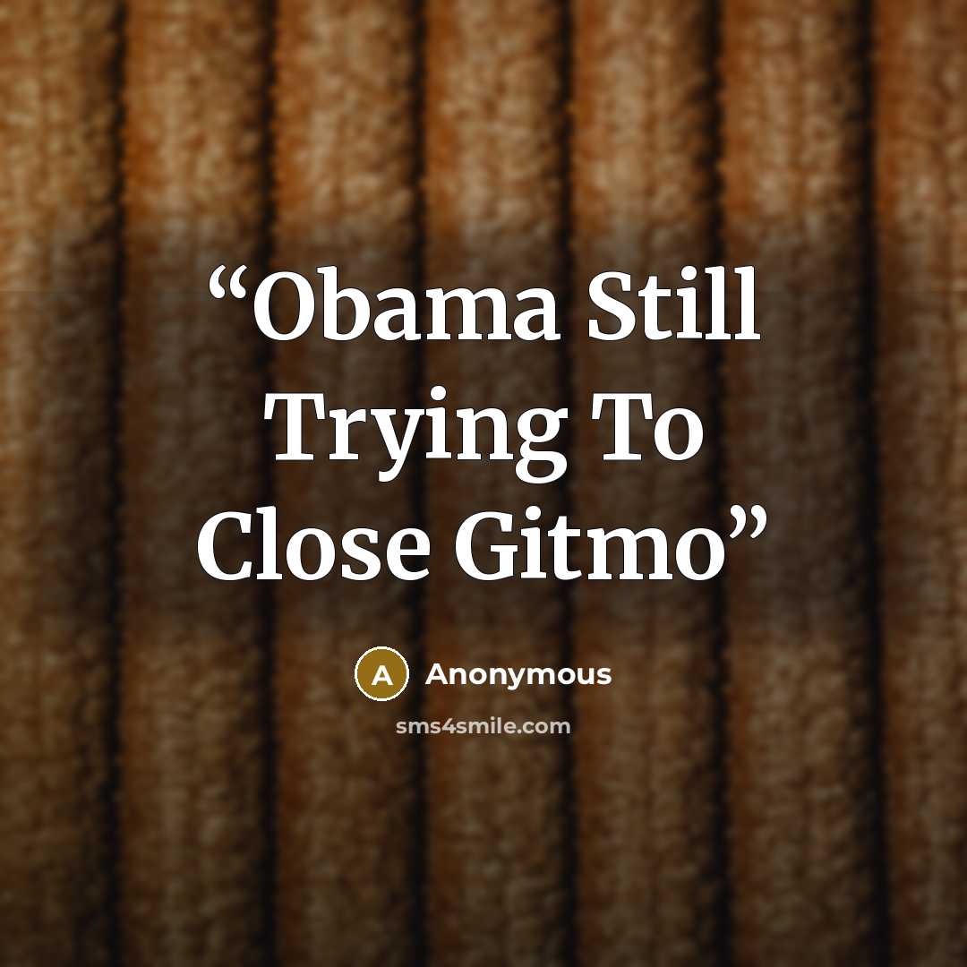 “Obama Still Trying To Close Gitmo” quote by Anonymous
