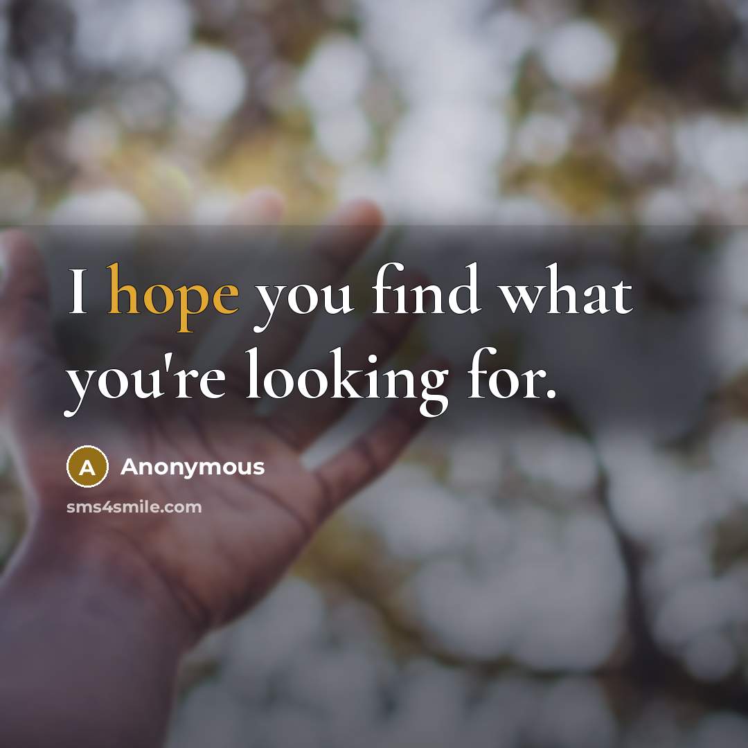 “I hope you find what you're looking for.…” quote by Anonymous