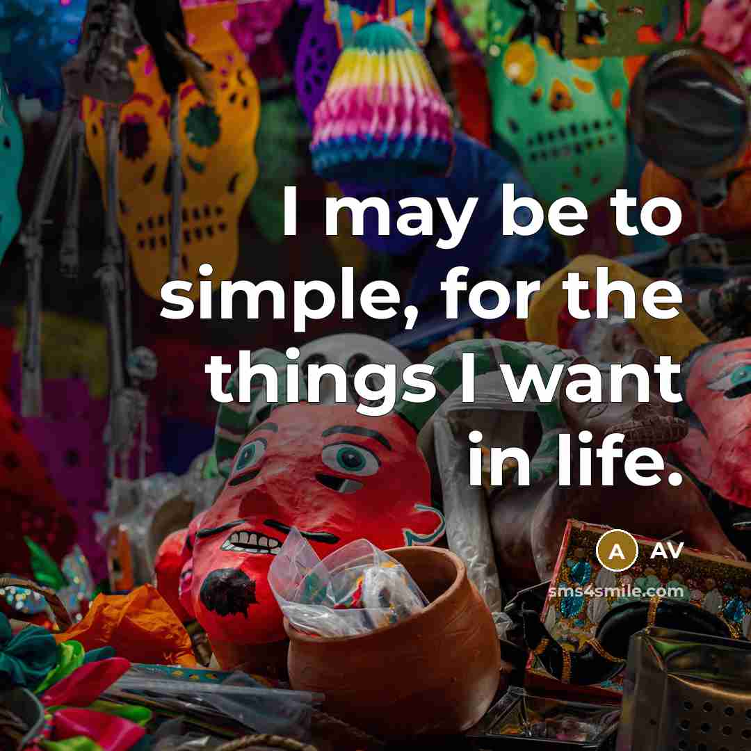 “I may be to simple, for the things I want…” quote by AV