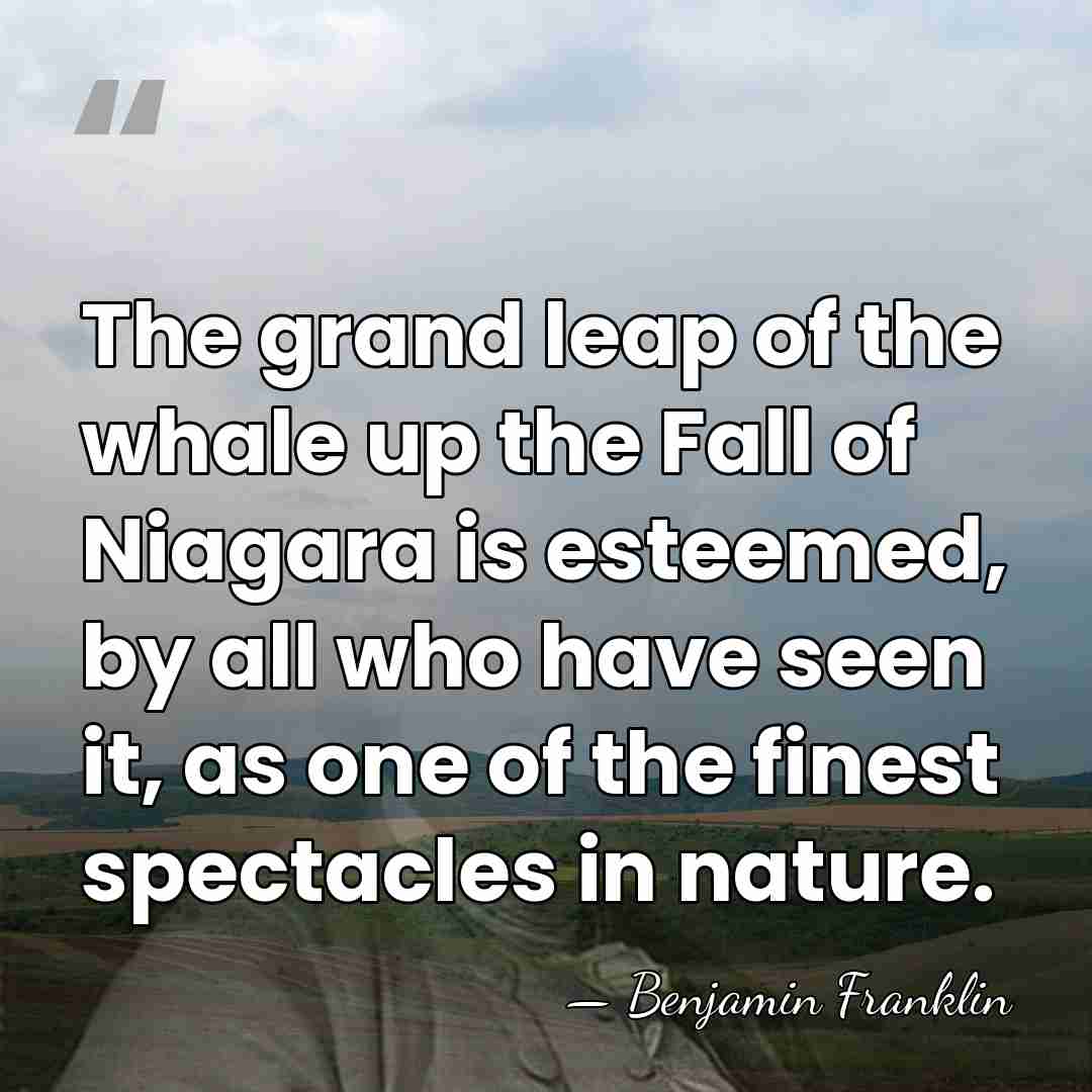 The grand leap of the whale up the Fall of Niagara is&hellip; - Benjamin Franklin