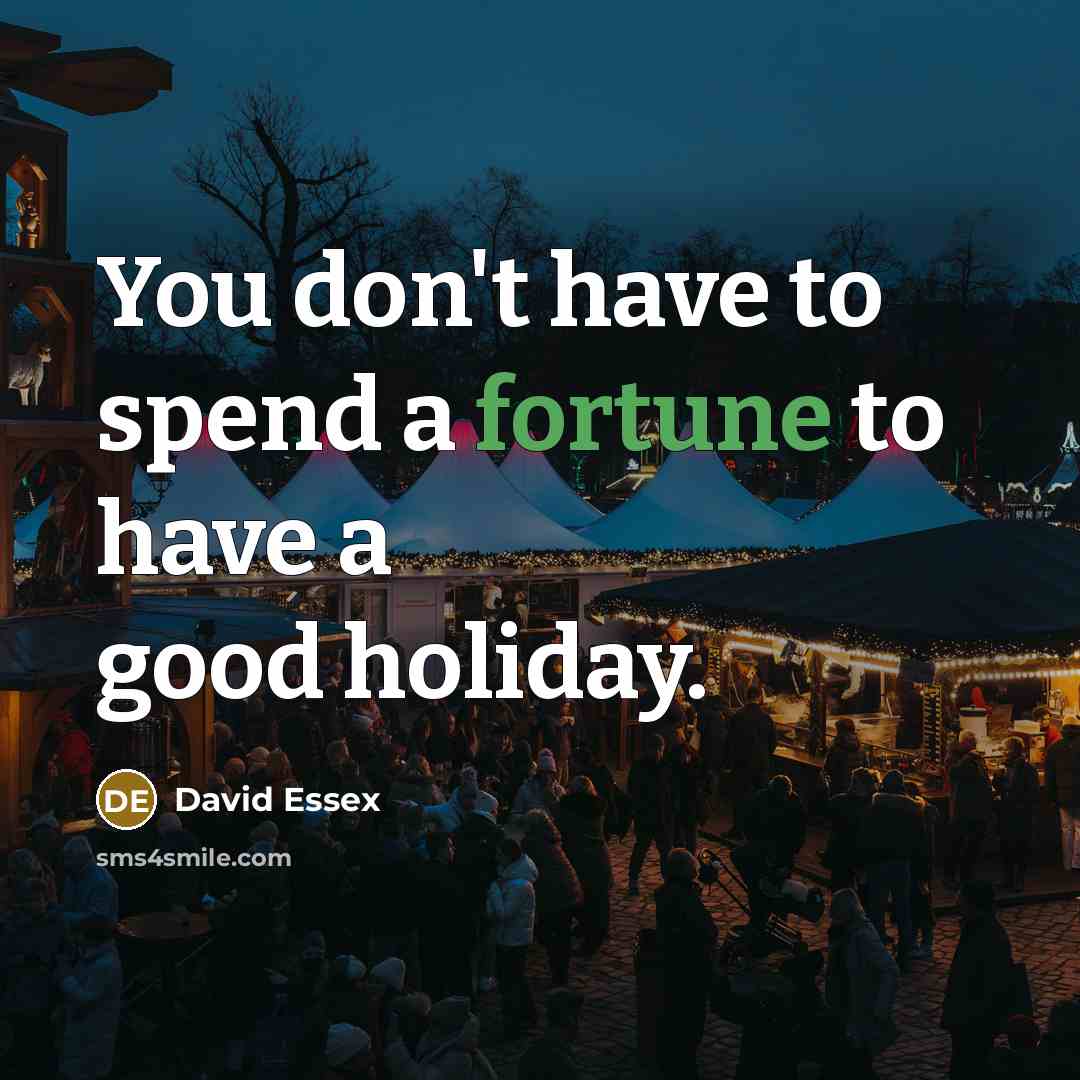 “You don't have to spend a fortune to have a…” quote by David Essex