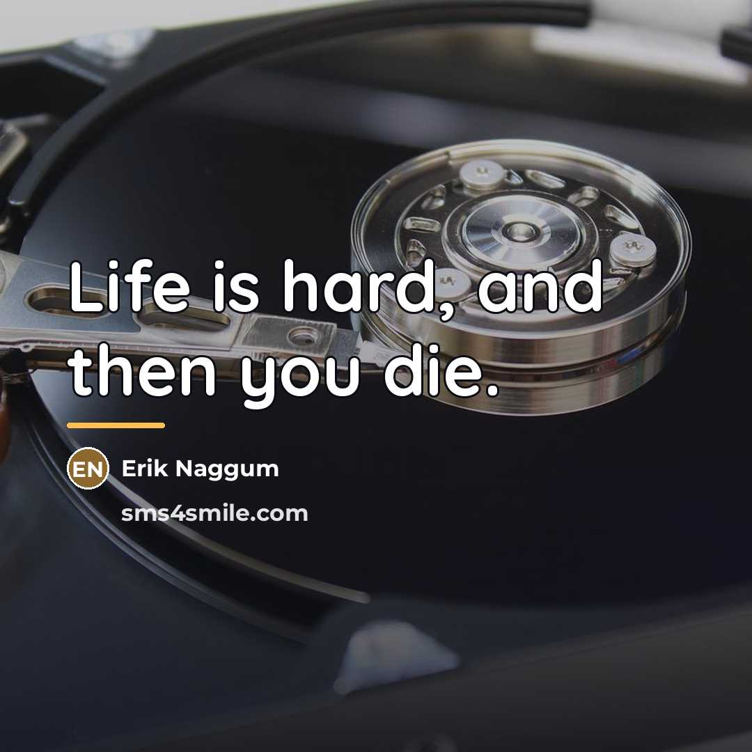 “Life is hard, and then you die.…” quote by Erik Naggum