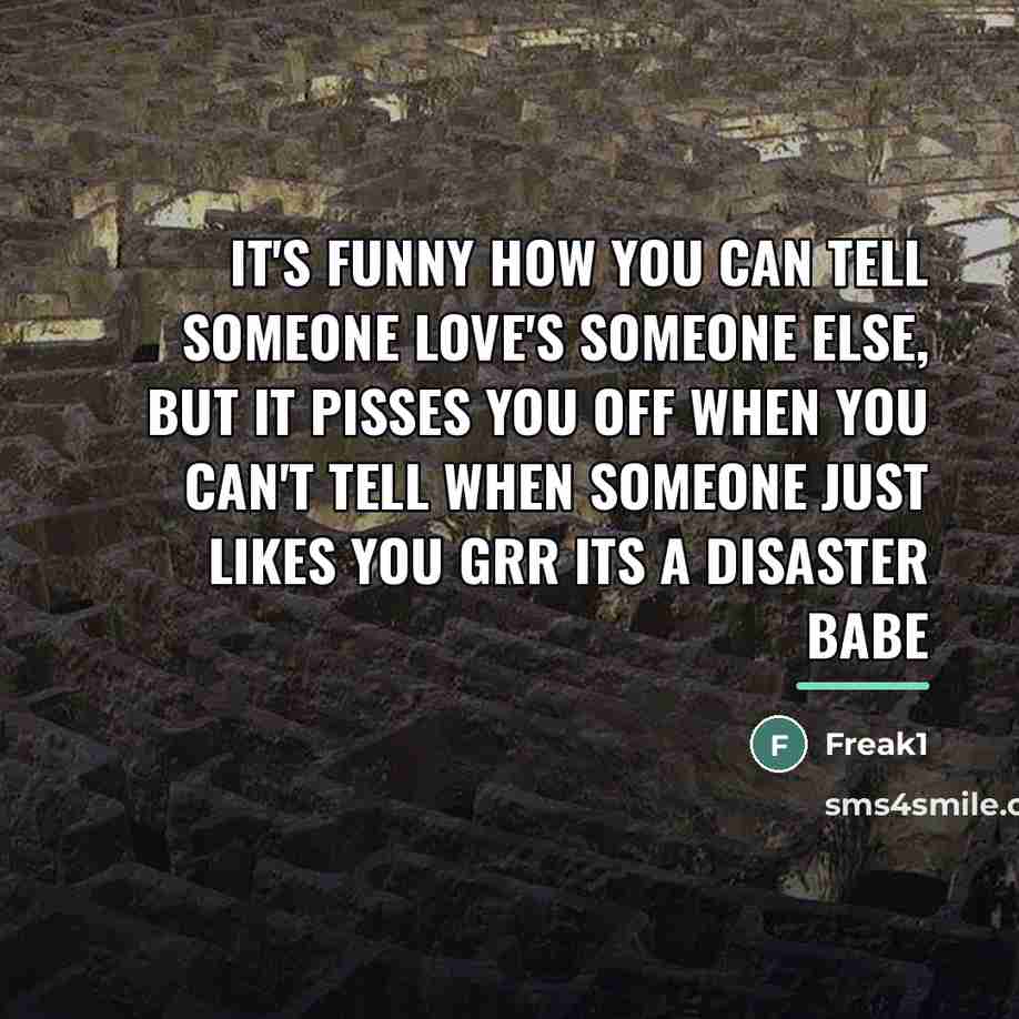 “It's funny how you can tell someone Love's someone else,…” quote by Freak1
