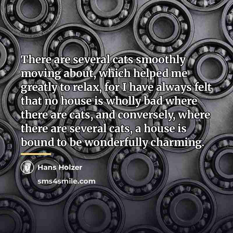 “There are several cats smoothly moving about, which helped me…” quote by Hans Holzer