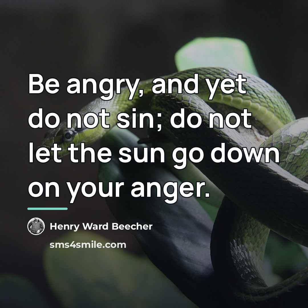 “Be angry, and yet do not sin; do not let…” quote by Henry Ward Beecher