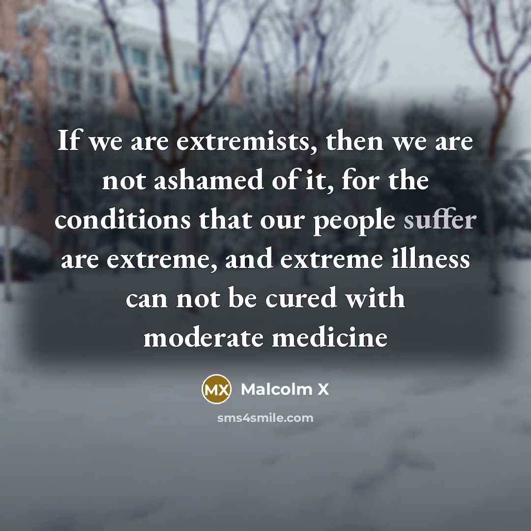 “If we are extremists, then we are not ashamed of…” quote by Malcolm X