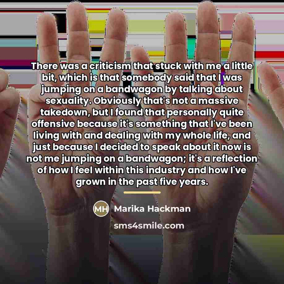 “There was a criticism that stuck with me a little…” quote by Marika Hackman