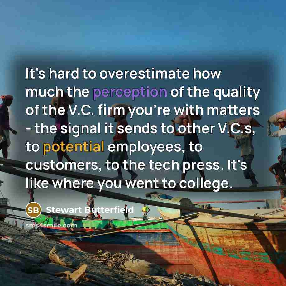 “It's hard to overestimate how much the perception of the…” quote by Stewart Butterfield