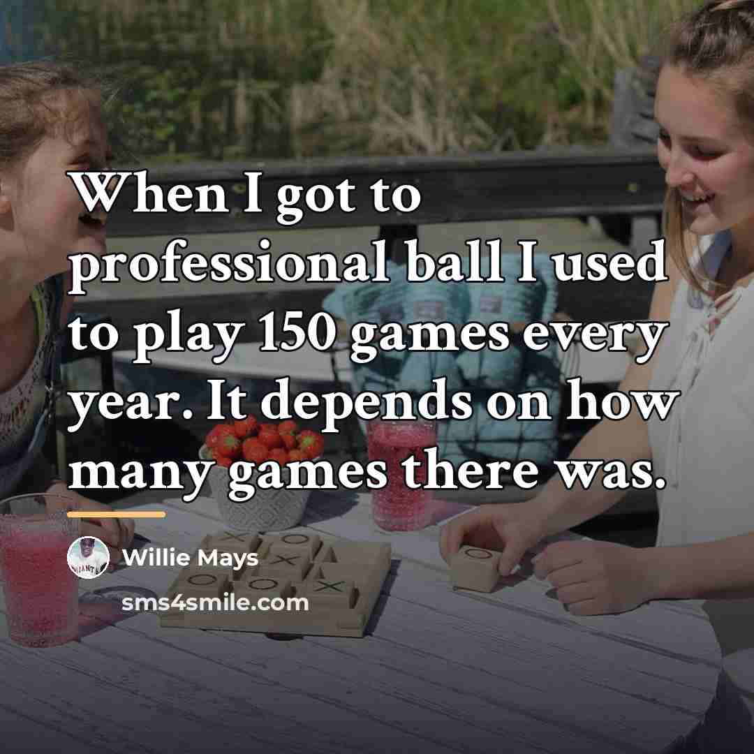 “When I got to professional ball I used to play…” quote by Willie Mays