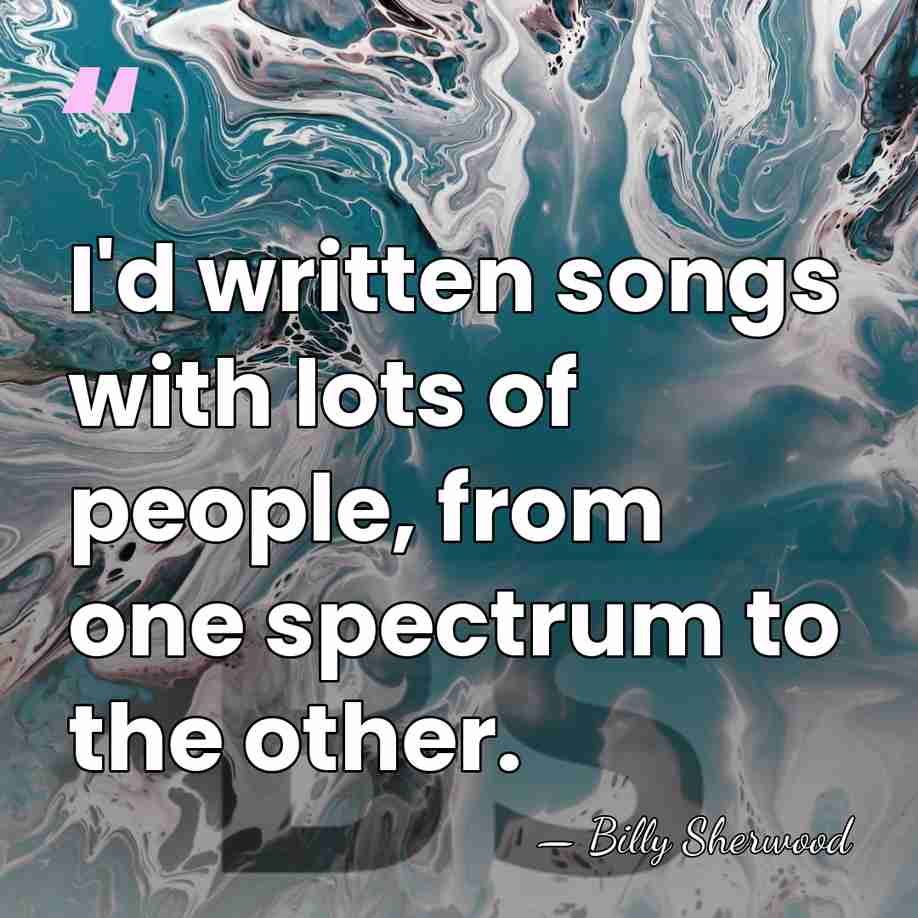 I'd written songs with lots of people, from one spectrum to the&hellip; - Billy Sherwood