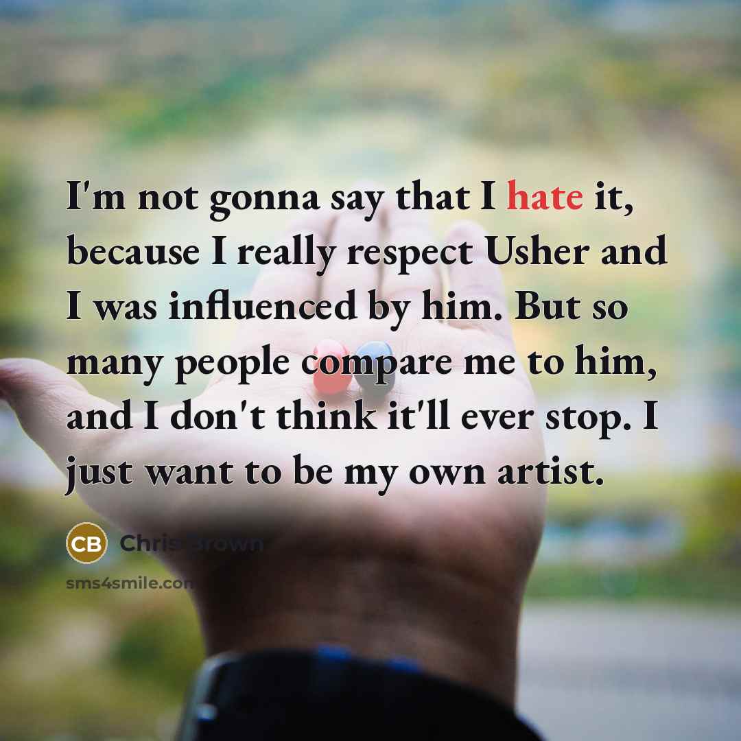 “I'm not gonna say that I hate it, because I…” quote by Chris Brown