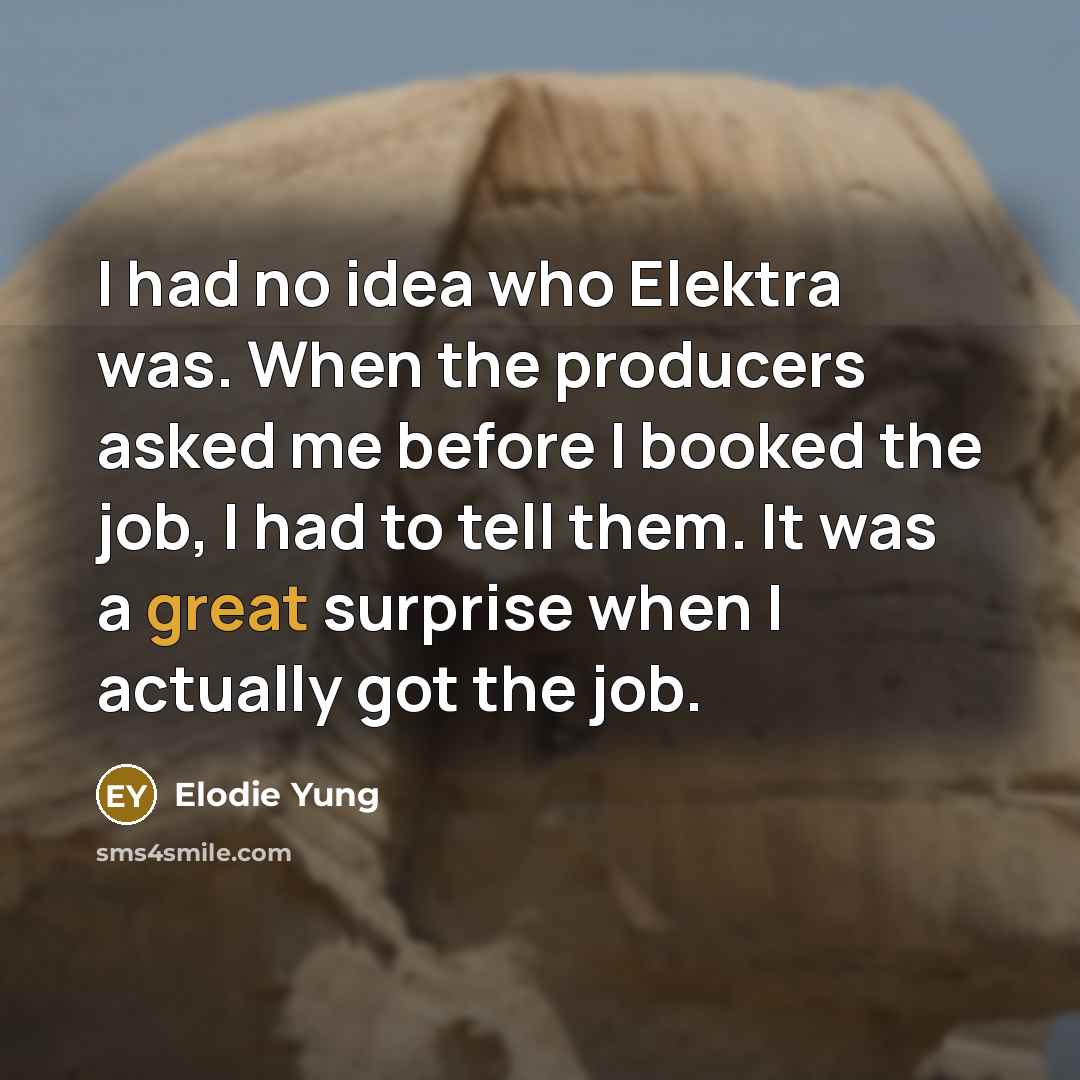 “I had no idea who Elektra was. When the producers…” quote by Elodie Yung