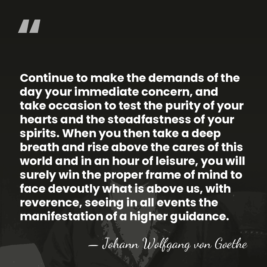 Continue to make the demands of the day your immediate concern, and&hellip; - Johann Wolfgang von Goethe