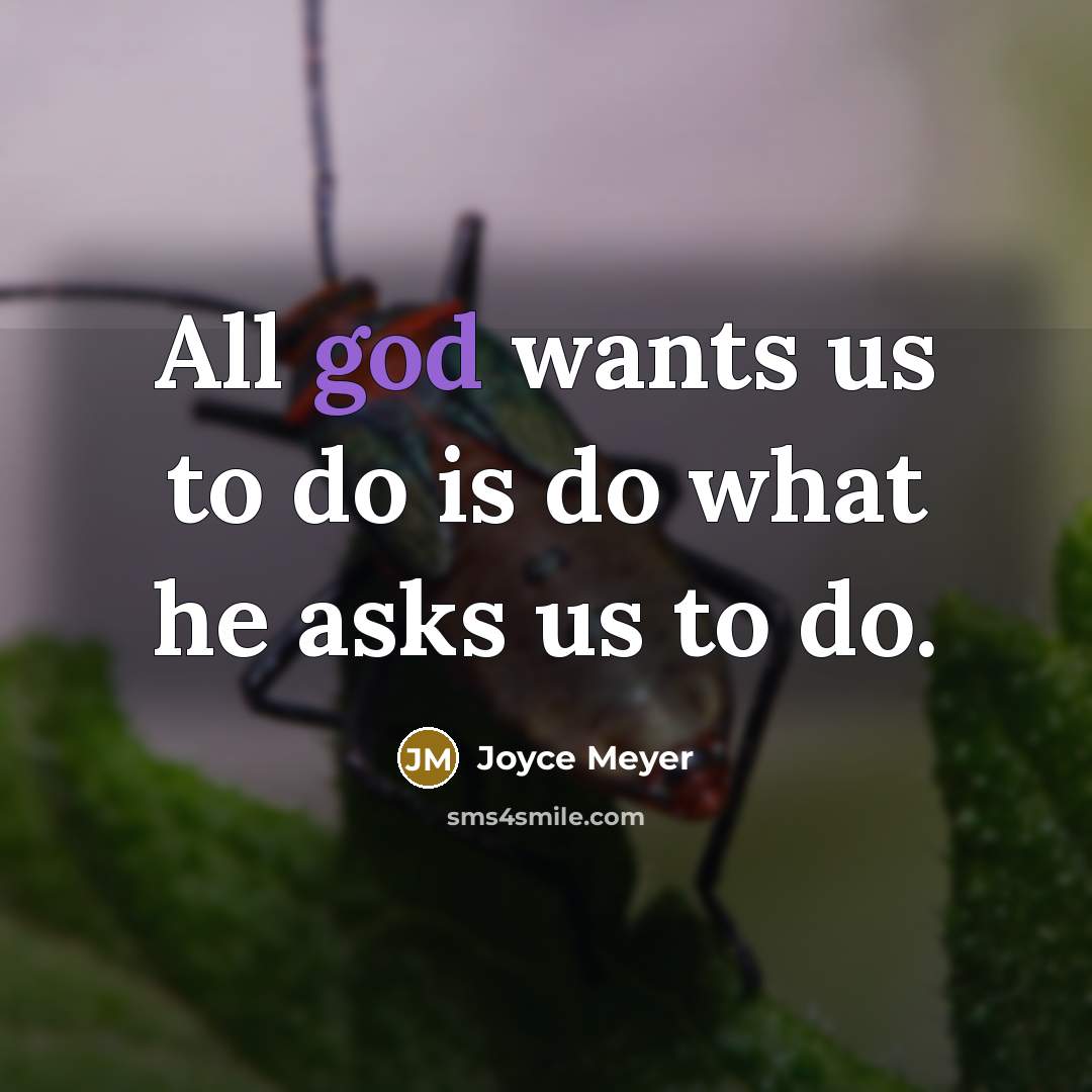 “All god wants us to do is do what he…” quote by Joyce Meyer