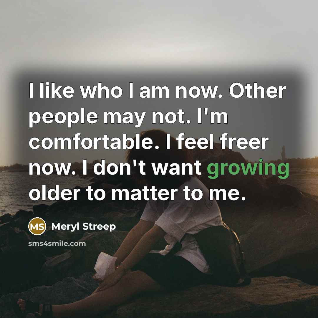 “I like who I am now. Other people may not.…” quote by Meryl Streep
