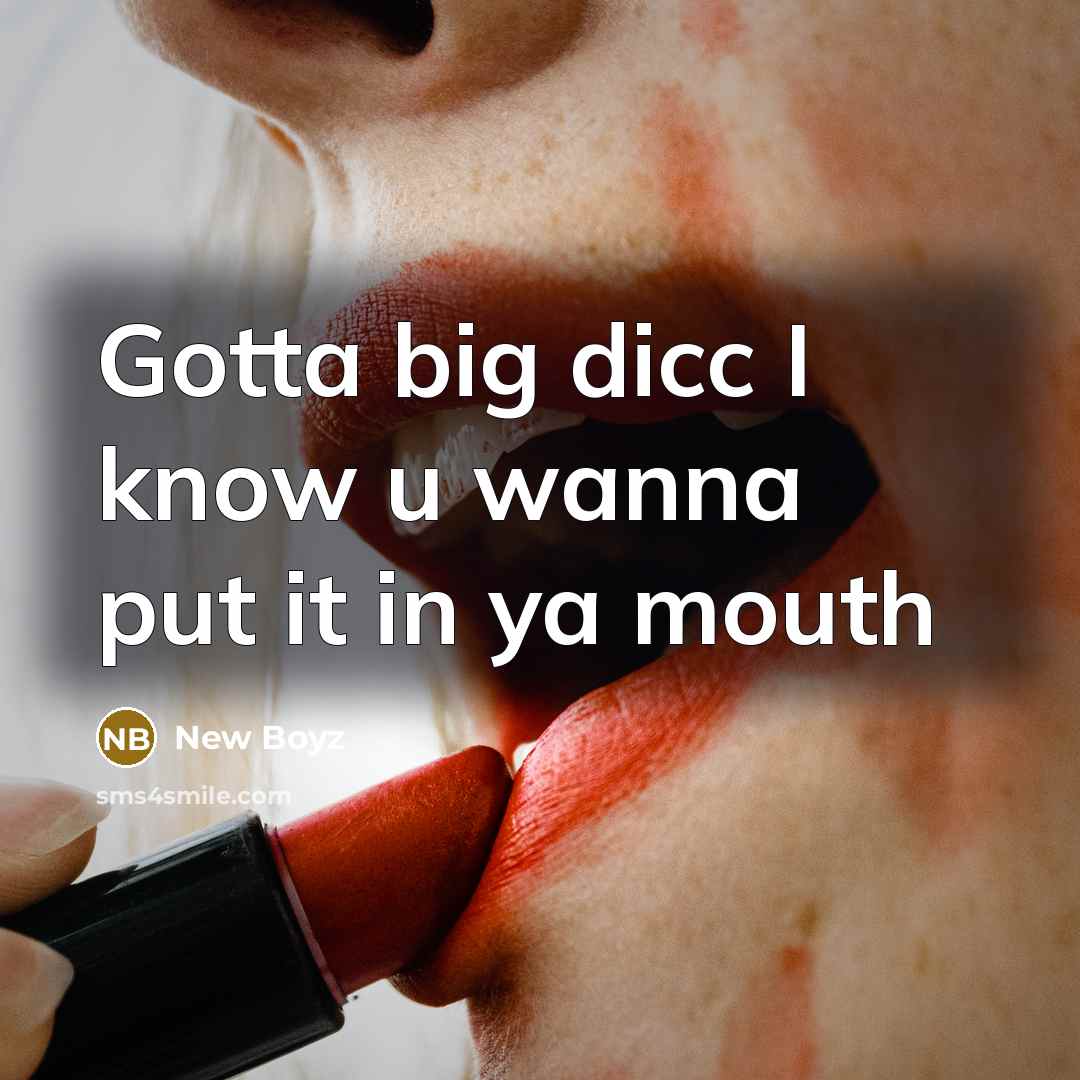 “Gotta big dicc I know u wanna put it in…” quote by New Boyz