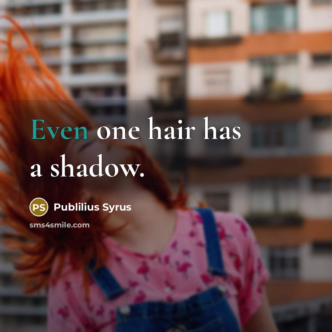 “Even one hair has a shadow.…” quote by Publilius Syrus