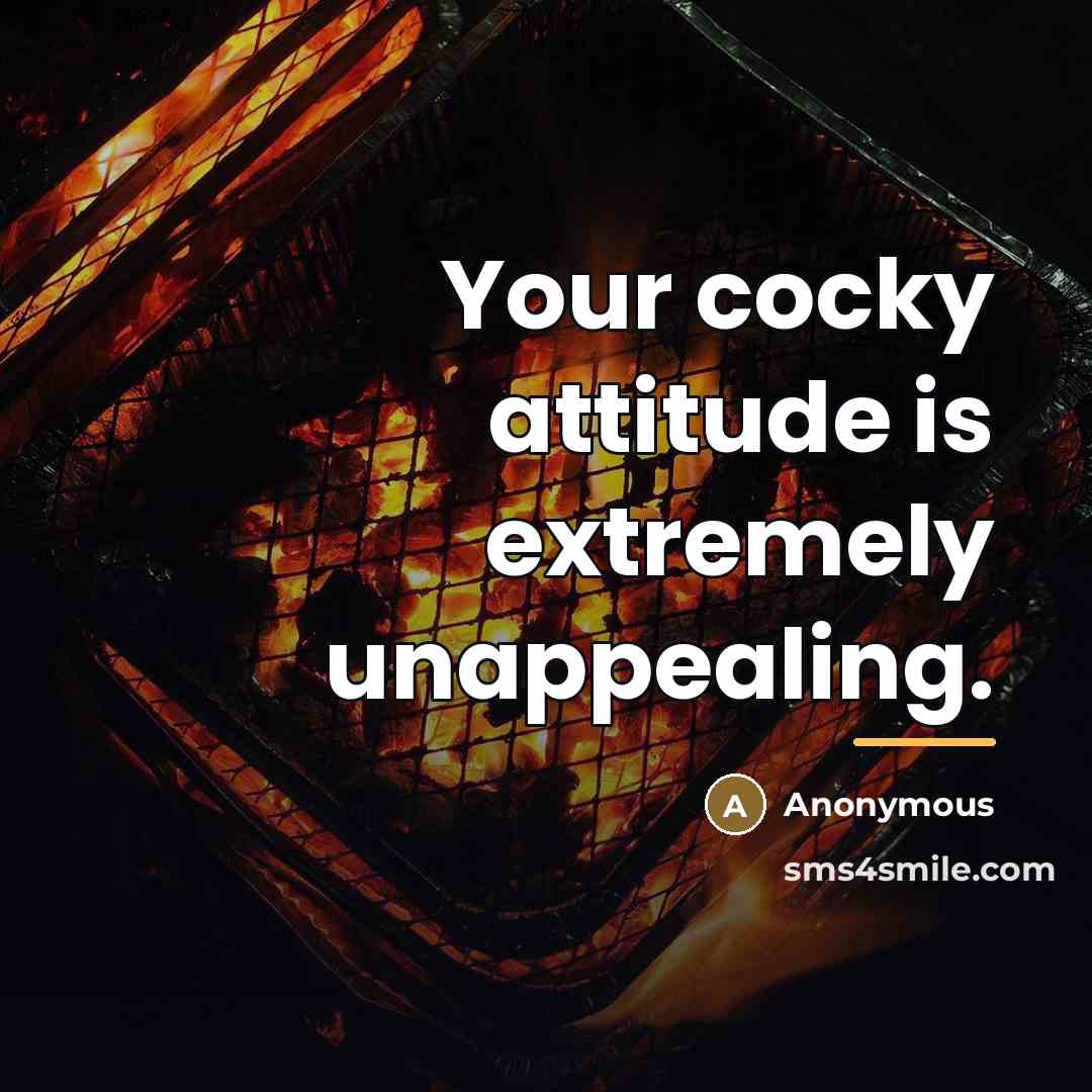 “Your cocky attitude is extremely unappealing.…” quote by Anonymous